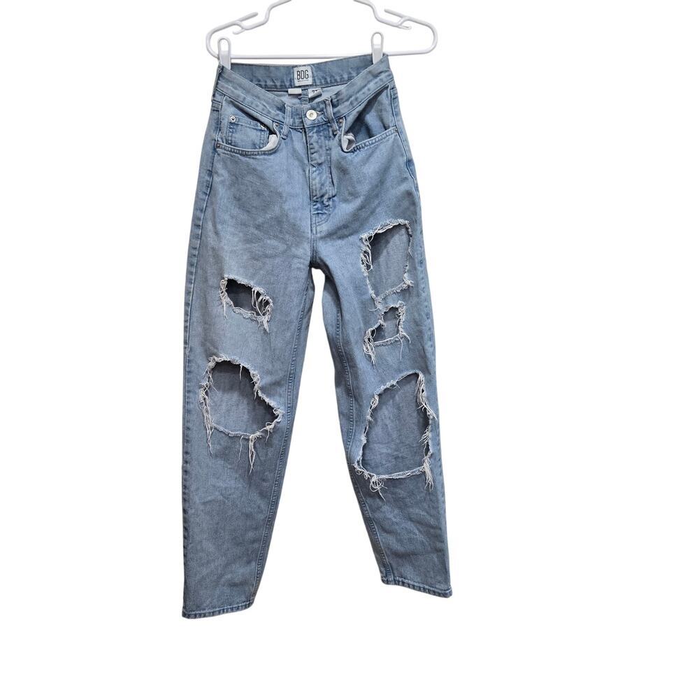 BDG Baggy Jeans 27 High Rise Y2K Ripped Distressed Denim